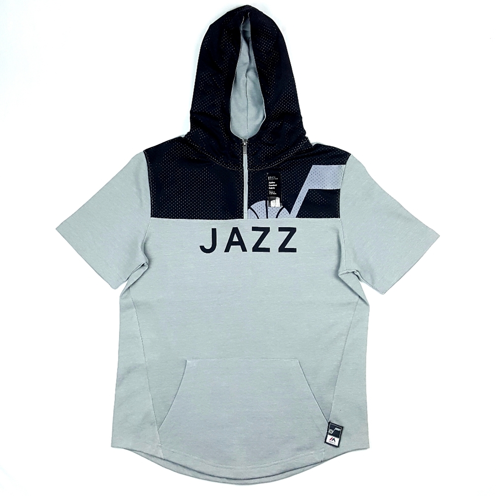 Majestic Utah Jazz Short Sleeve Hoodie NWT